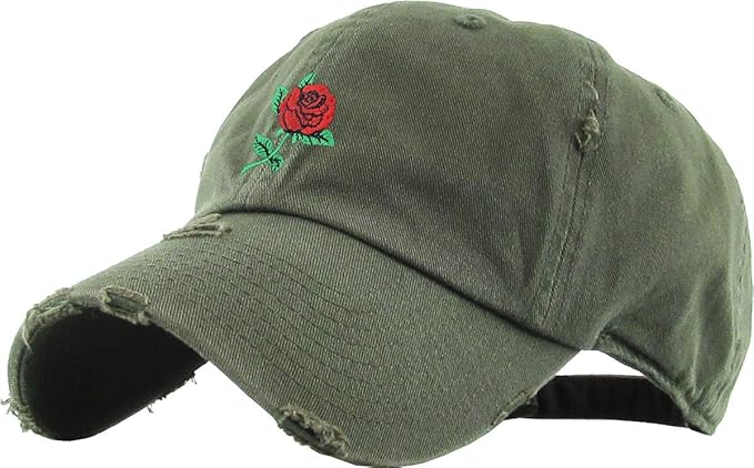 Rose Flowers Love Good Vibes Men Women Dad Hat Baseball Cap Adjustable Unisex