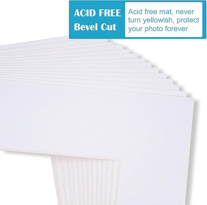 Egofine 8x10 White Picture Mats Pack of 6, Frame Mattes - Image 4