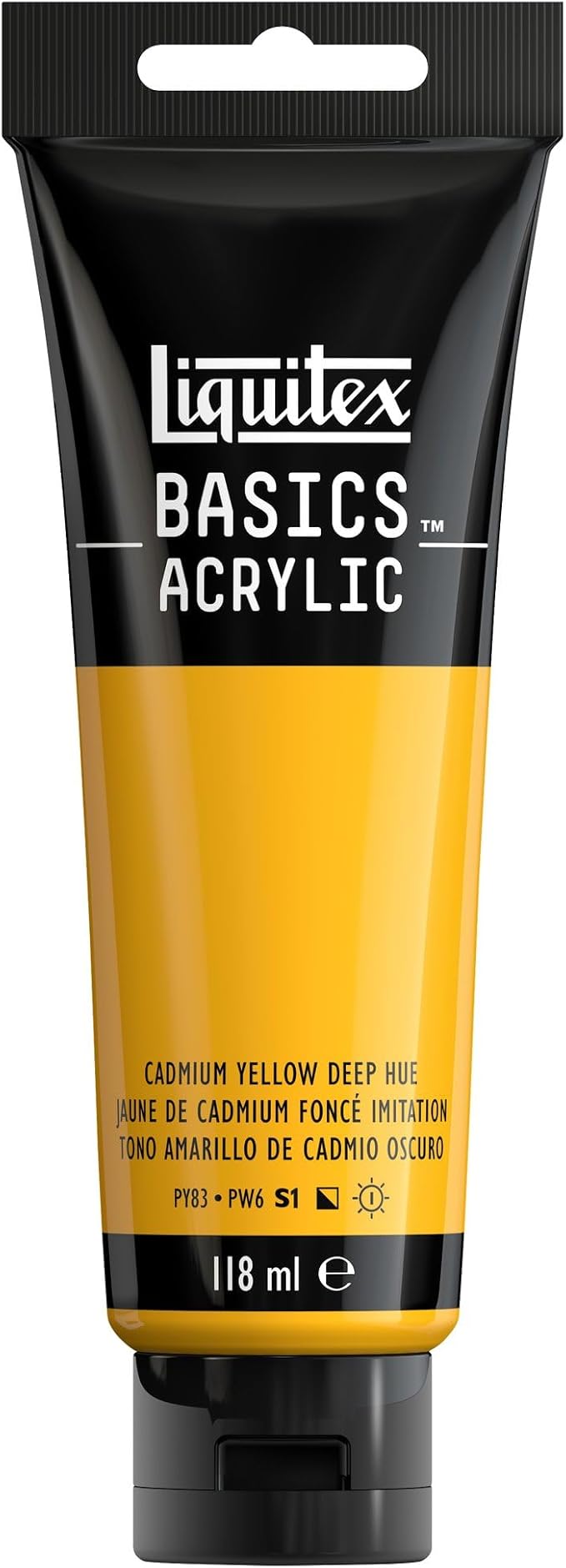 Liquitex BASICS Acrylic Paint, 118ml Tube, Cadmium Yellow Deep Hue by Liquitex