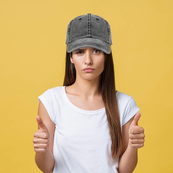 MEINICY 3 Packs Washed-Cotton Plain Baseball Cap, Vintage Adjustable Dad Hats Gift for Men/Women,Unstructured