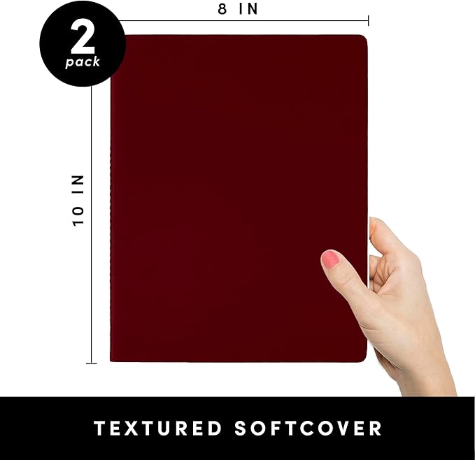 PAPERAGE Soft Cover Blank Journal Notebook, 2 Pack, 100 Pages, Large 7.5 inches - Image 2