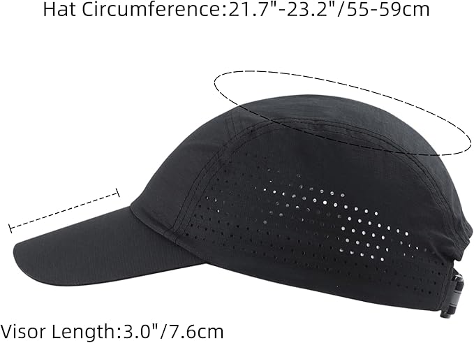 Connectyle Men's Breathable Run Hat Quick Dry Reflective Sport Cap Adjustable Lightweight Baseball Hat Unstructured Design