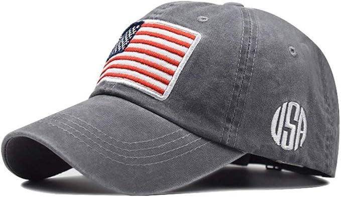 Mealah Men's American-Flag Baseball-Cap Embroidery - Washed Adjustable USA Dad Hat for Women