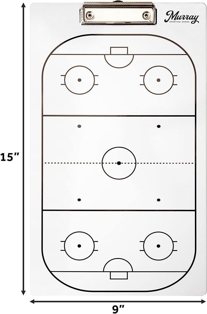 Murray Sporting Goods Dry Erase Coaches Clipboard | Double-Sided Dry Erase White Board