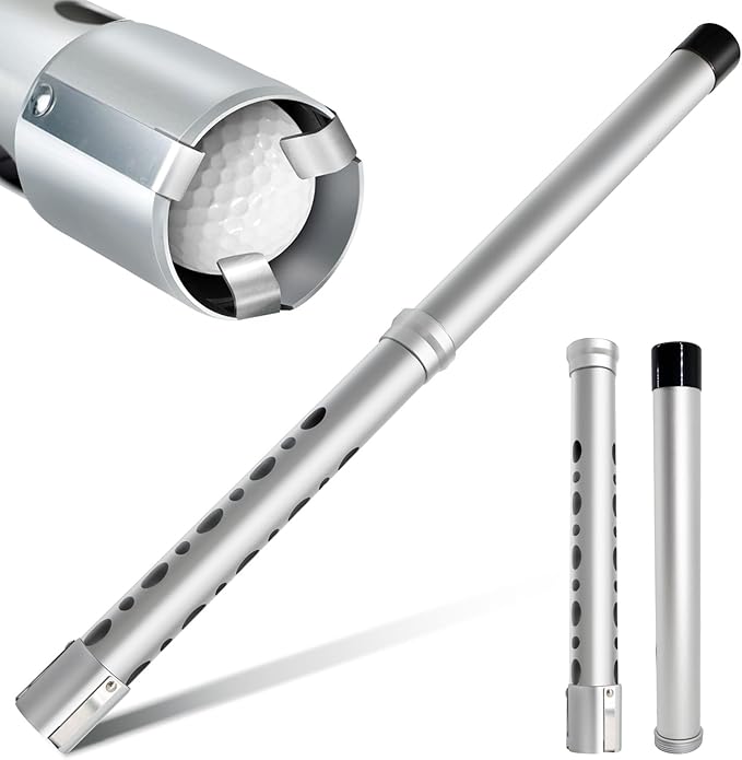 THE GOLFER STORE Golf Ball Shag Tube Professional Golf Ball Picker Upper Aluminum Golf Ball Retriever Collector Practice Pick-up Sucker Tool