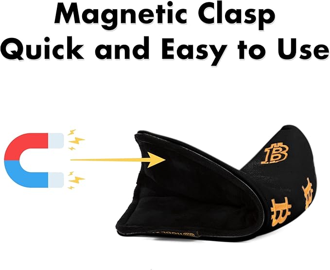 Bitcoin Golf Putter Cover for Blade and Mallet Putters - Golf Headcovers for Club Protection - HODL 21 Golf Accessories