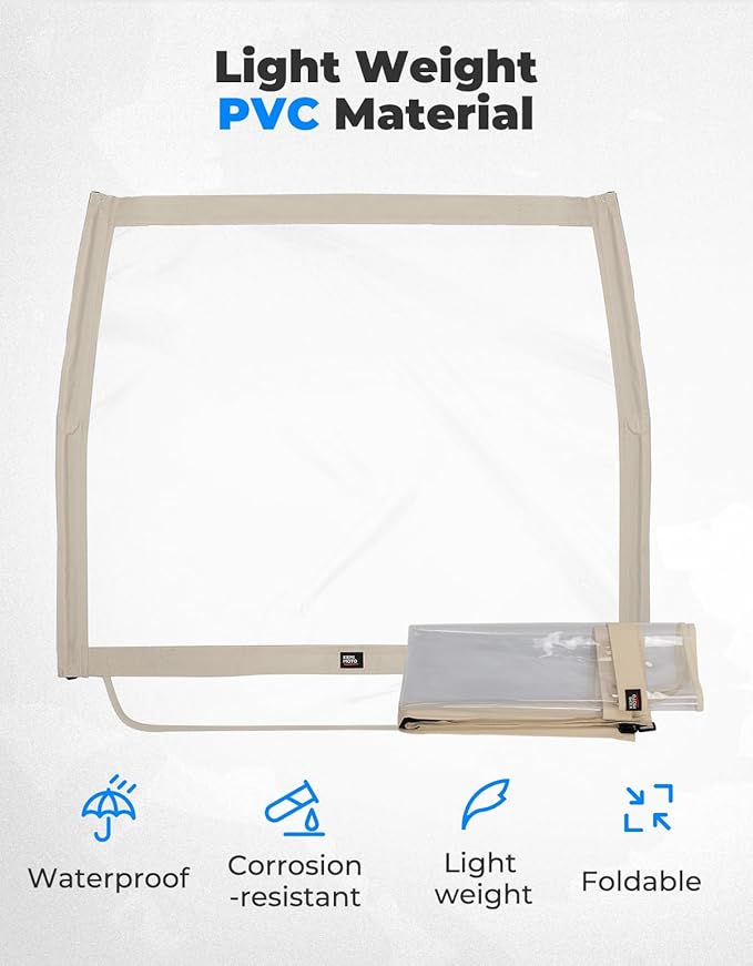 KEMIMOTO Foldable Golf Cart Windshield Compatible with Club Car DS, Tempo, Precedent, Portable Lightweight PVC Golf Cart Windshield