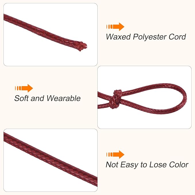 MECCANIXITY Waxed Cord 0.5mm Waxed Polyester Cord 175 Yard Wax String - Image 3