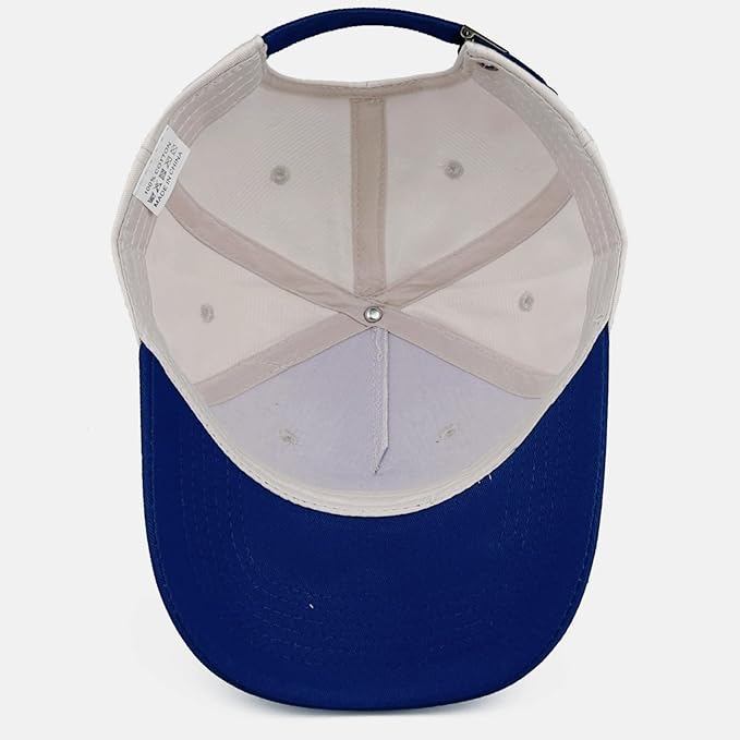 Two-Tone Cotton Baseball Cap with Embroidered Western Sayings - Adjustable Cowboy Style Hat for Men and Women