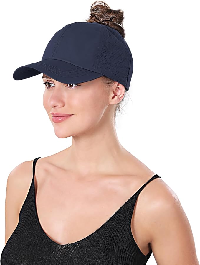 ZTL Women's High Ponytail Baseball Cap Performance Running Hat Quick Dry Mesh Sports Cap Unstructured Dad Trucker Hats