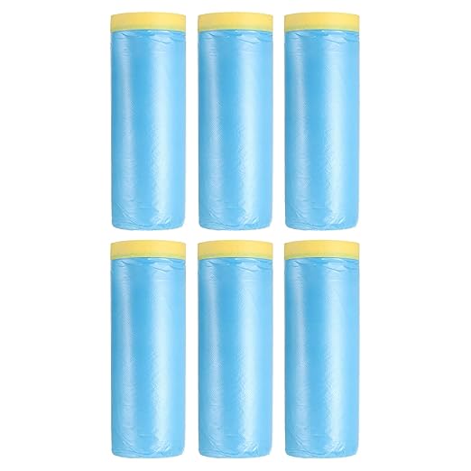 uxcell Pre-Taped Masking Film, 3.6ft x 66ft Plastic Paint Drop Cloth by uxcell