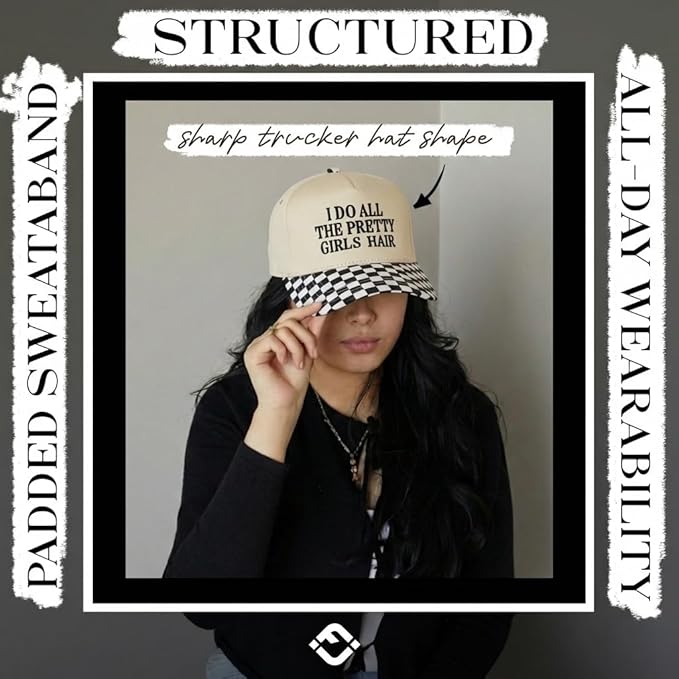 Funky Junque Trucker Hat Women Men 2-Tone Baseball Cap – Vintage Western Style Embroidered Snapback, Premium Cotton Blend