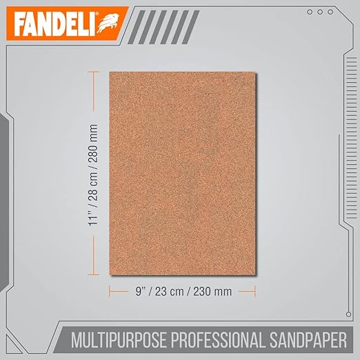 Fandeli | Multi-Purpose Sandpaper | 220 Grit | 50 Sheets of 9'' x 11'' | Ideal - Image 2