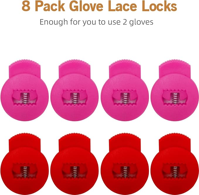 AliBall Glove Locks Baseball, Glove Lace Locks 8 Pack, Never Need Thying Knots Again, Fits All Baseball and Softball Gloves