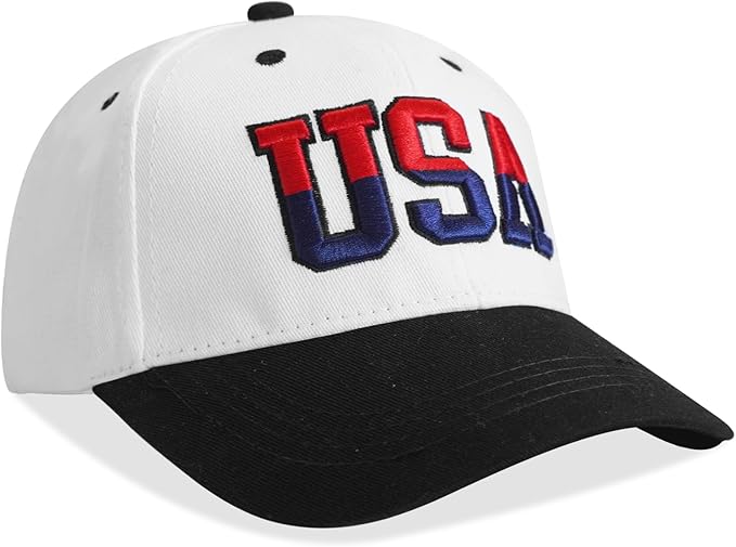 American Flag Patriotic Baseball Cap | Embroidered USA Flag 100% Cotton Adjustable Hat for Men & Women
