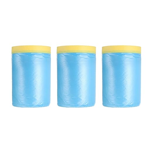 uxcell Pre-Taped Masking Film, 3ft x 82ft Plastic Paint Drop Cloth by uxcell