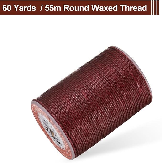 uxcell Round Leather Sewing Waxed Thread, 55m / 60 Yards Wax Polyester String - Image 3