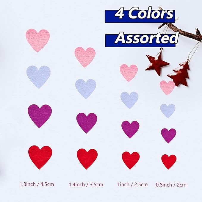 Heart Stickers, Self Adhesive Heart, Felt Decoration - Image 3