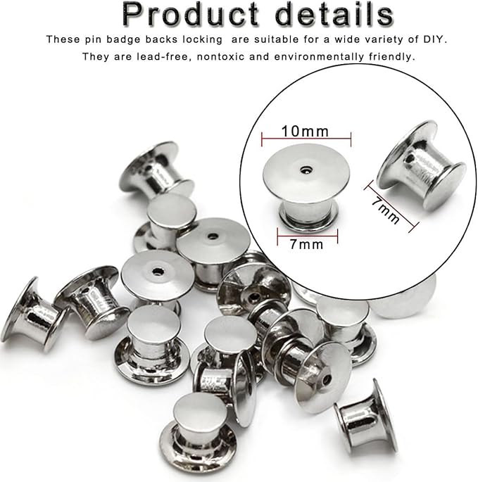 30 Pieces Pin Backs Locking, Metal Pin Backings Pin Keepers Clasp - Image 2