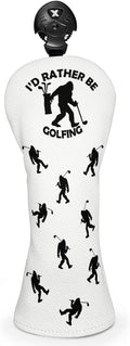 Golf Club Head Covers for Men Women, PU Leather Golf Headcover for Driver Fairway Wood and Hybrid, Funny Golf Accessories