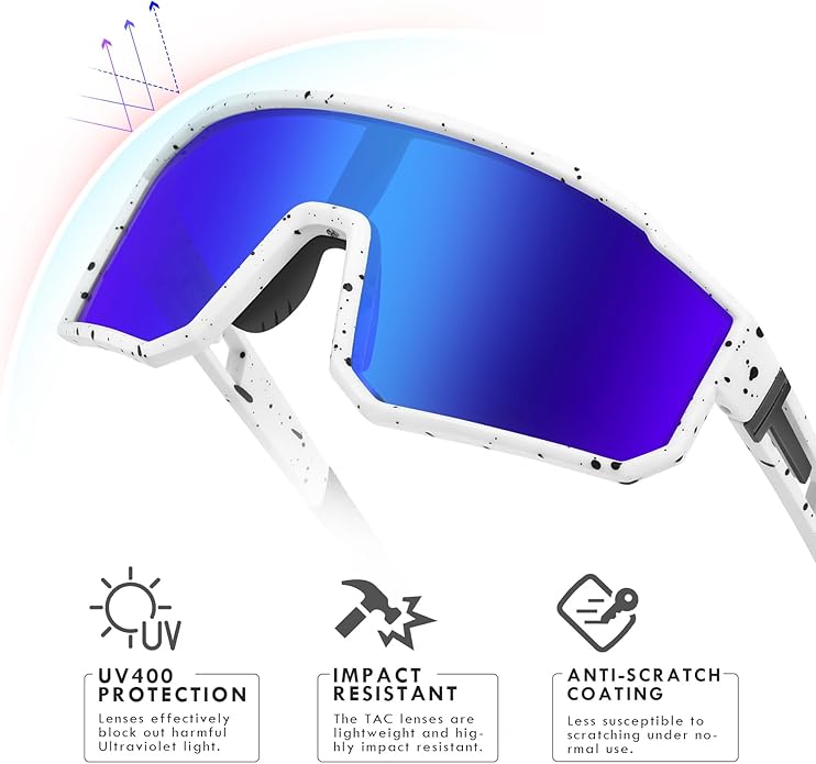 MVPTGRS Youth Baseball Sunglasses for Boys Girls Age 8-14 TR90 Frame Kids Sport Sunglasses for Softball Cycling Baseball Golf