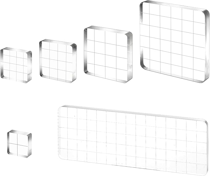 6 Pcs Acrylic Stamp Block Acrylic Blocks by Bremorou