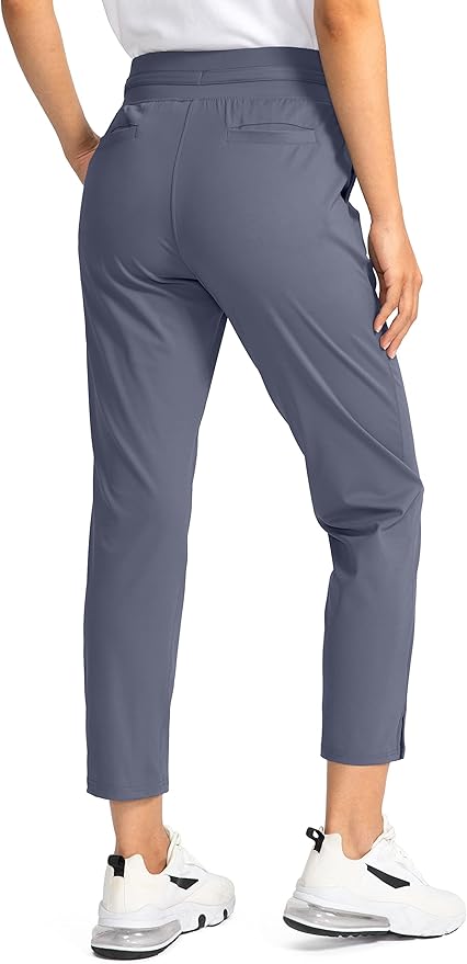 Soothfeel Women's Pants with 4 Pockets 7/8 Stretch High Waisted Sweatpants Travel Athletic Work Golf Pants for Women
