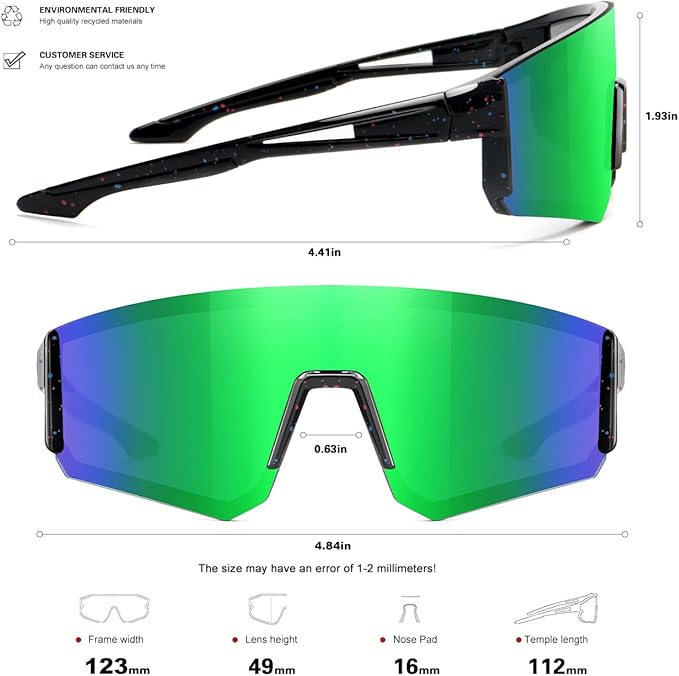 SEKKAF Youth Baseball Sunglasses for Boys Girls Age 6-12 Softball Cycling Sports Sunglasses for Kids Lightweight Frame