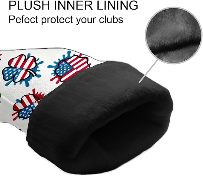 Golf Headcovers Fits Driver Hybrid Fairway 3/5 Wood, Waterproof PU Leather Golf Club Protector, Ideal Sports Accessories & Golfer Gift Colorful Geometry