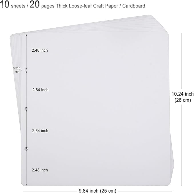 10 Sheets Double Sided Scrapbooking Refill Pages, 9.84x10.24" No Acid Thick - Image 2