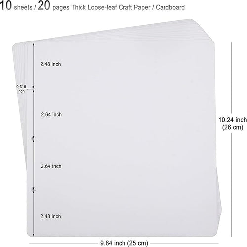 10 Sheets Double Sided Scrapbooking Refill Pages, 9.84x10.24" No Acid Thick - Image 2