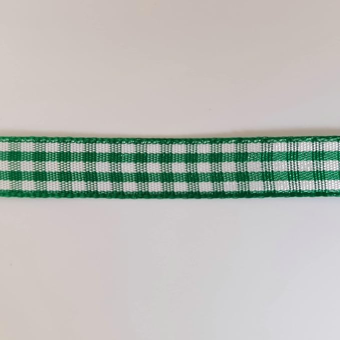 Green Gingham Plaid Checked Christmas Ribbon 25 Yard Each Roll 100% Polyester - Image 8