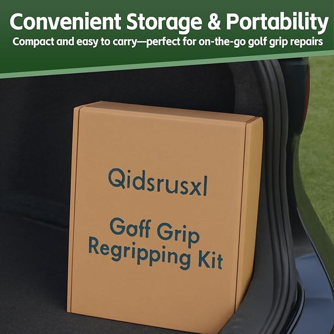 Golf Grip Kit for Regripping Golf Clubs – All-in-One Golf Regripping Kit with Portable Table Vise Rubber Clamp, Hook Blade, Grip Tape, Solvent & Tools – Golf Grip Replacement Kit