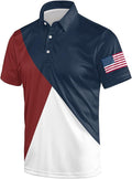 Golf Polo Shirts for Men Funny Print Short Sleeve Golf Shirts Performance Golf Polos