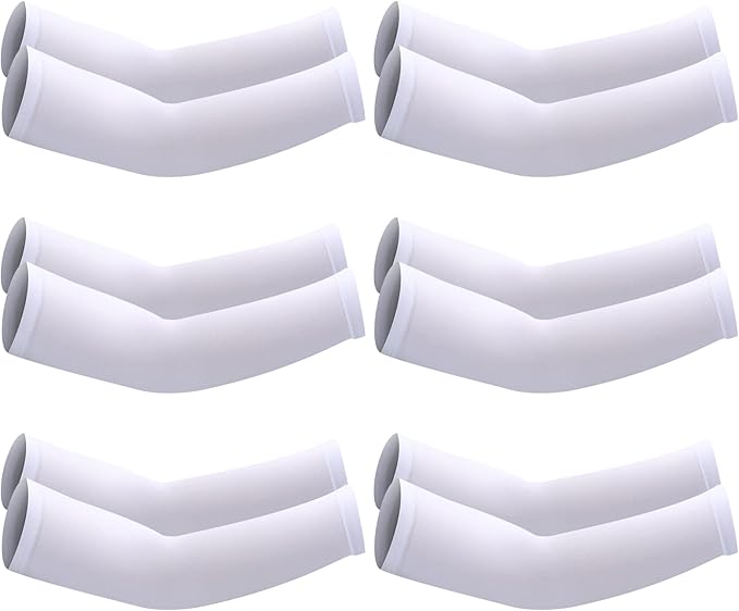 SATINIOR 6 Pairs Arm Sleeves for Kids, Compression UV Cooling Arm Sleeve for Baseball Football Youth Boy Girl Sports
