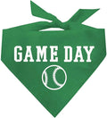 Game Day Dog Bandana | 100% Cotton Adjustable Triangle | Made in USA | Baseball| Sports | Biggest Fan | Game Day | Green, X-Small (1054)