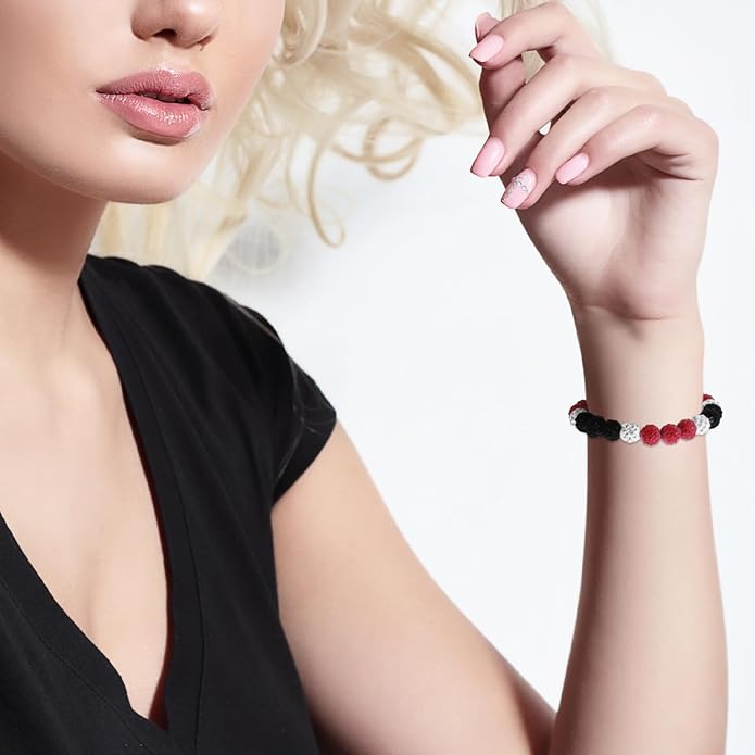 Baseball Bracelet for Women Men Baseball Mom Accessories Essentials Stuff Sparking Bead Bracelet Jewelry Baseballs Sport Fan Bracelet for Sports Game Team