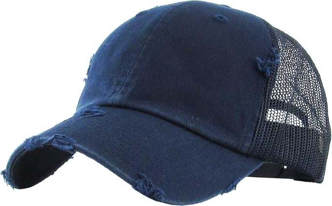 Funky Junque Trucker Hat for Women – Distressed Low Profile Western Camo Baseball Cap with Mesh, Trendy and Adjustable Fit