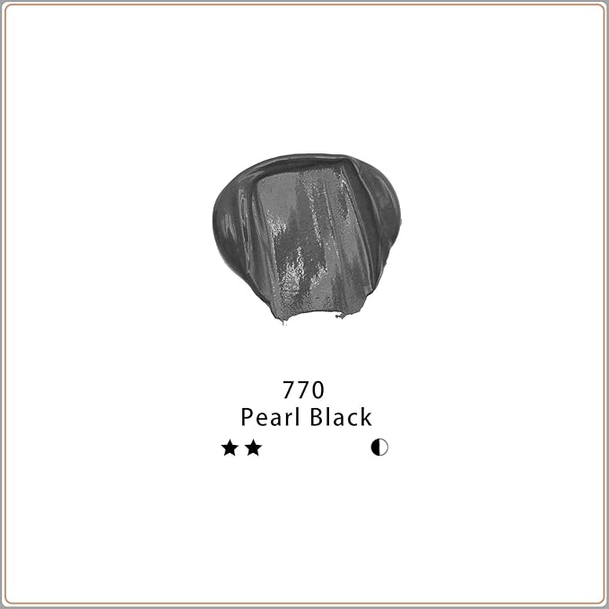 Artecho Black Acrylic Paint, Pearl Black Tubes, Art Craft Paints - Image 2