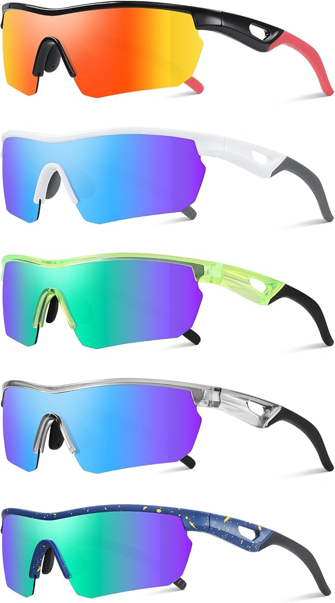 Kids Sunglasses Youth Baseball Sunglasses for Boys Girls 3-12 Polarized Softball Sports Goggles UV Protection