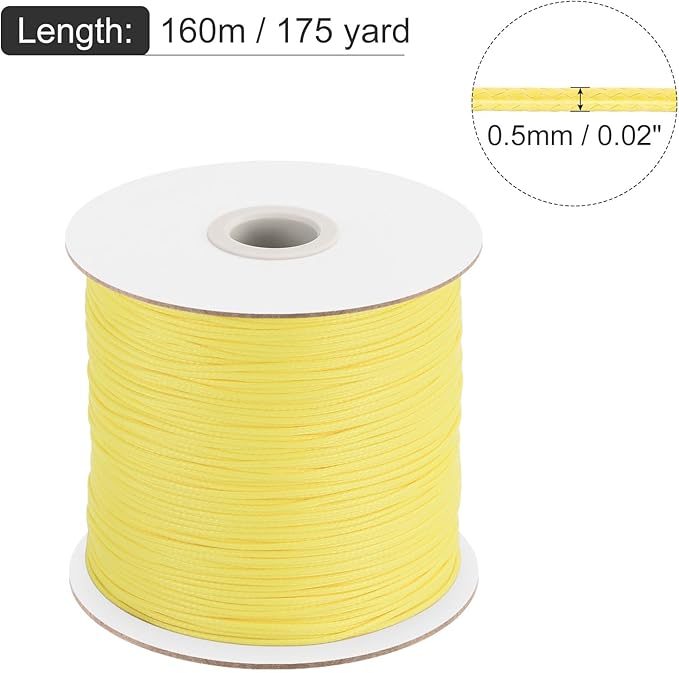 MECCANIXITY Waxed Cord 0.5mm Waxed Polyester Cord 175 Yard Wax String - Image 2