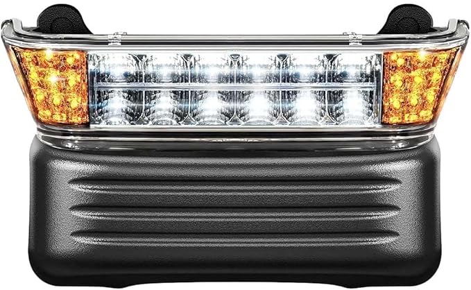 LED Headlight Kit with Front Bumper for Club Car Precedent 2004-Up, Street Legal Golf Cart Light Assembly with Turn Signal, 12V Replacement for Electric & Gas Models