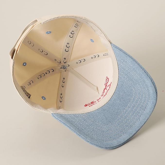 MIRMARU Two-Tone Vintage Canvas Trucker Hats for Men & Women, Adjustable Size Baseball Caps with Trendy Embroidered Design