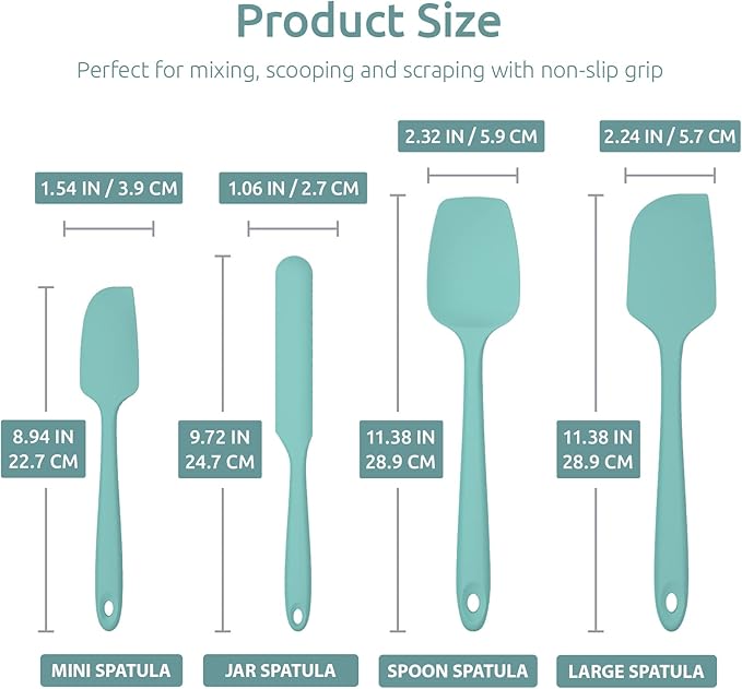 Heat Resistant Silicone Spatula Set: U-Taste 600ºF High Temp Seamless Food - Image 2