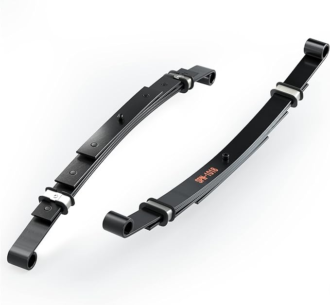 10L0L Heavy Duty Golf Cart Rear Leaf Spring Kit - 4-leaf Spring with Bushings & Sleeves for EZGO TXT Golf Cart 1995-2013