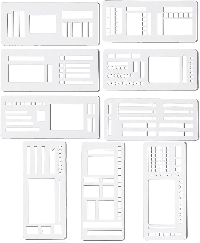 9 Pcs Handmade Flexible Record Template, 3 Style Planner Stencils Set Reusable - Image 2