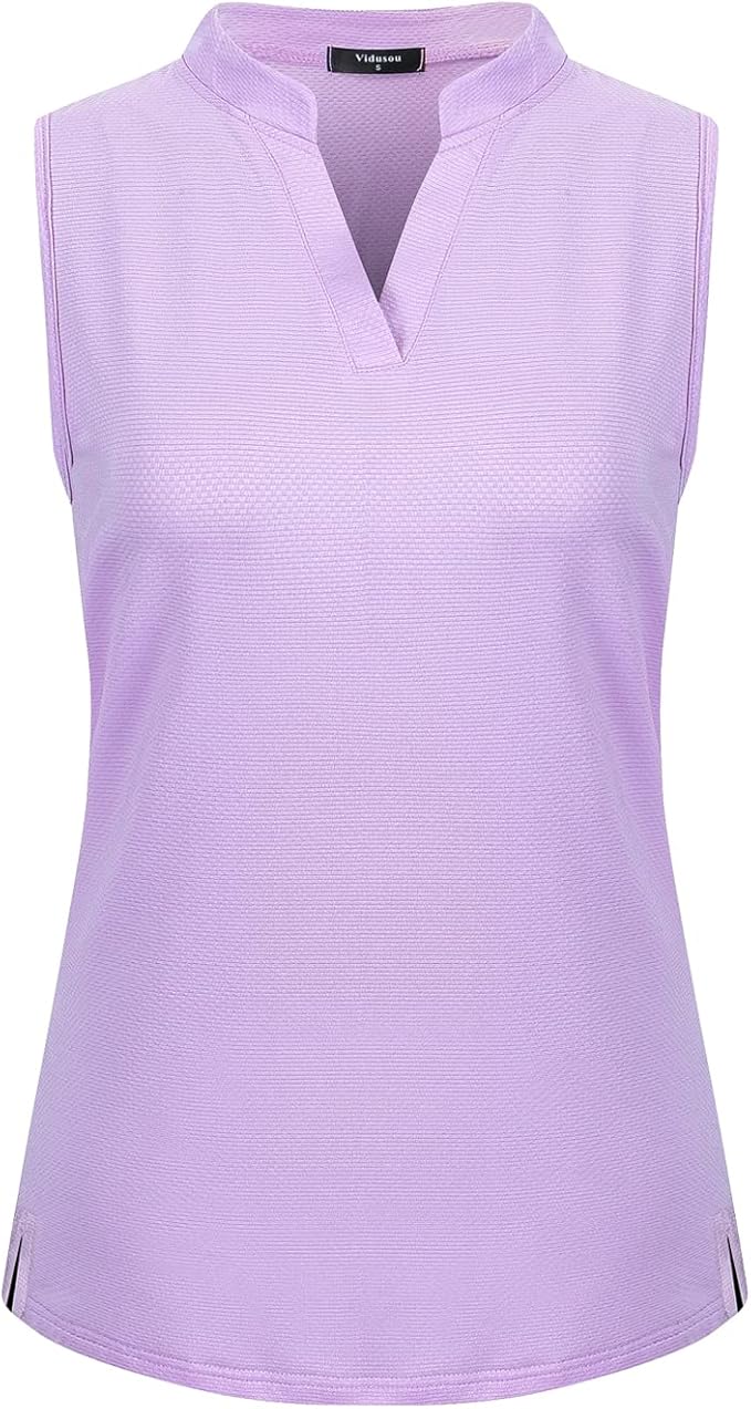 Womens Sleeveless V Neck Golf Polo Shirts