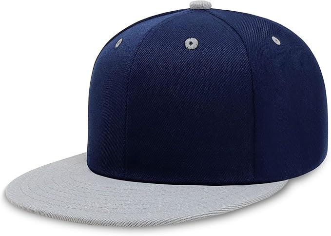 CHOK.LIDS Flat Bill Visor Classic Snapback Hat Blank Adjustable Brim High Top End Trendy Color Style Plain Tone Baseball Cap