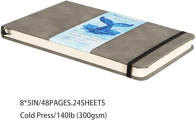SEMLEART Watercolor Sketchbook Journal, 24 Sheets, 5x8 Inches, 140 lb/300 GSM - Image 2