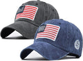 2-Pack USA Flag Hats for Men Baseball American Flag Hats for Men USA Cap USA Tactical Washed for Women